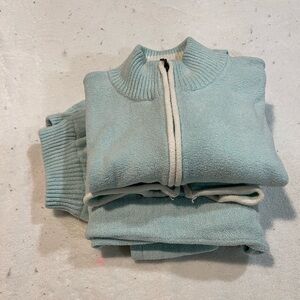 Lounging pajamas in soft aqua sized medium